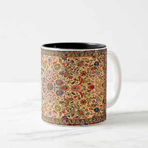 Caneca De Café Em Dois Tons Padrão Antigo Persa Azerbaijão
