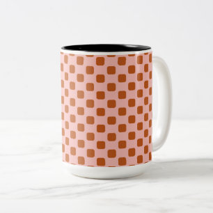 Caneca De Café Em Dois Tons PADRÃO AZULEJOS abstrato.