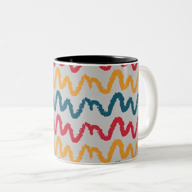 Caneca De Café Em Dois Tons Padrão bonito de Abstrato (Frente Esquerda)