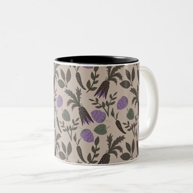 Caneca De Café Em Dois Tons Padrão bonito de Verão (Frente Esquerda)