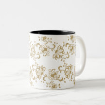 Padrão Botânico Floral Dourado Elegante