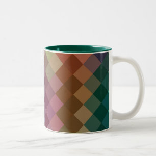 Caneca De Café Em Dois Tons Padrão Chevron Multicolor Diamond 4