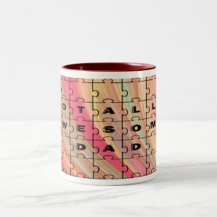 Caneca De Café Em Dois Tons Padrão Cor-de-rosa/castanho do texto do Quebra-ca