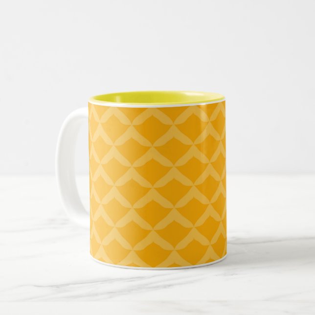 Caneca De Café Em Dois Tons Padrão de abacaxi... (Frente Esquerda)
