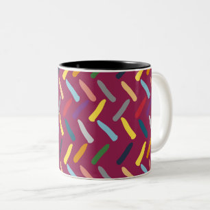 Caneca De Café Em Dois Tons Padrão de Abstrato moderno
