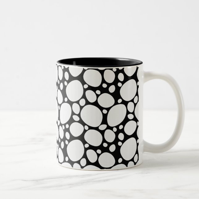 Caneca De Café Em Dois Tons Padrão de Cachorro Dalmático (Direita)