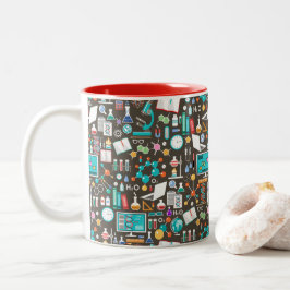 Caneca De Café Em Dois Tons Padrão de Ciência / Química