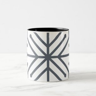 Caneca De Café Em Dois Tons Padrão de Circuito Tech Geométrico Art Deco Modern