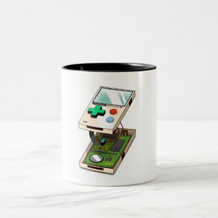 Caneca De Café Em Dois Tons Padrão de console de videogame.