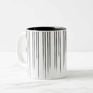 Caneca De Café Em Dois Tons Padrão de distribuição de Na moda preto/branco