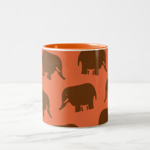 Caneca De Café Em Dois Tons Padrão de Elefante Indiano
