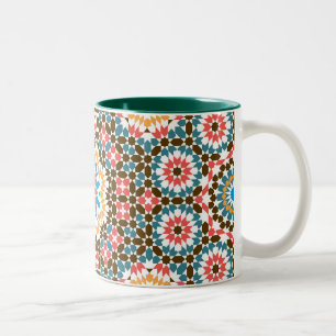 Caneca De Café Em Dois Tons padrão de estilo marroquino