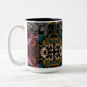 Caneca De Café Em Dois Tons Padrão de MÁRMORE Abstrato Elegante