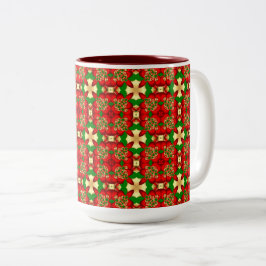 Caneca De Café Em Dois Tons Padrão de Natal