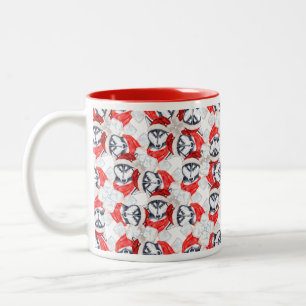 Caneca De Café Em Dois Tons Padrão de Natal Siberiano engraçado