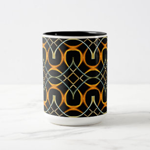 Caneca De Café Em Dois Tons Padrão de nós celticos de metal moderno