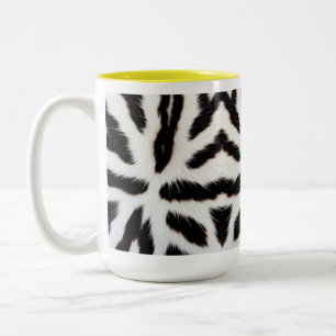Caneca De Café Em Dois Tons Padrão de Peles com Stripe de Tigre Preto e Branco