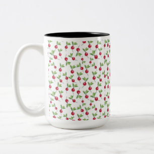 Caneca De Café Em Dois Tons Padrão de rabanetes vermelhos