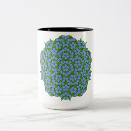 Caneca De Café Em Dois Tons Padrão de Rhombus Penrose Verde e Azul