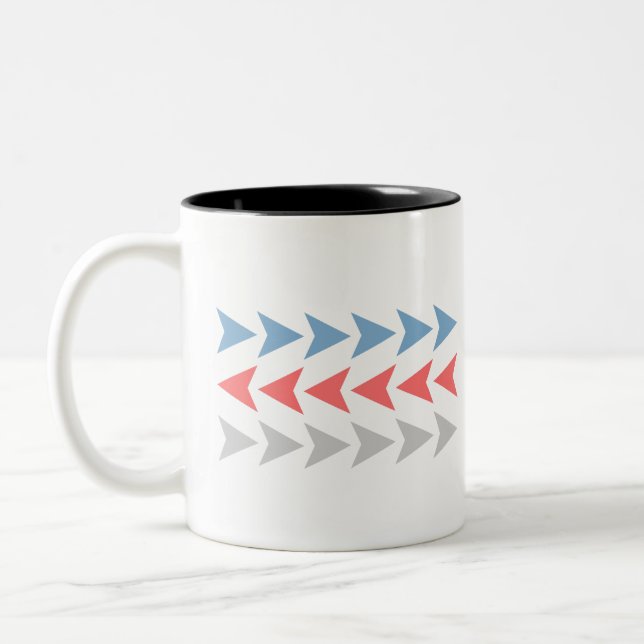 Caneca De Café Em Dois Tons Padrão de Seta (Esquerda)