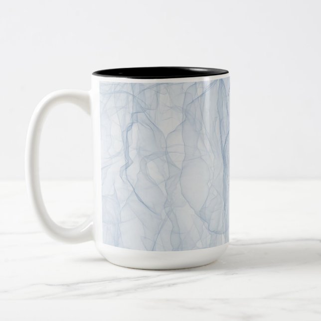 Caneca De Café Em Dois Tons Padrão de Sombra Azul (Esquerda)