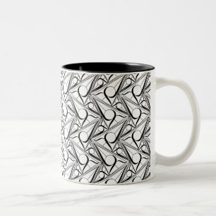 Caneca De Café Em Dois Tons Padrão de triângulo com círculo