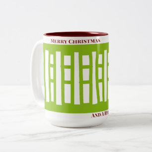 Caneca De Café Em Dois Tons Padrão de tricô listrado MAZ 079 Natal