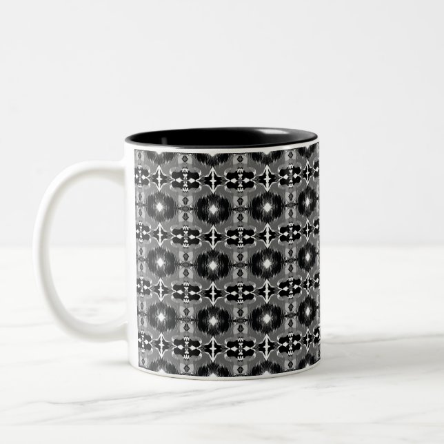 Caneca De Café Em Dois Tons Padrão Espelho Sombreado (Esquerda)