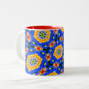 Caneca De Café Em Dois Tons Padrão estético floral