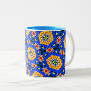 Caneca De Café Em Dois Tons Padrão estético floral