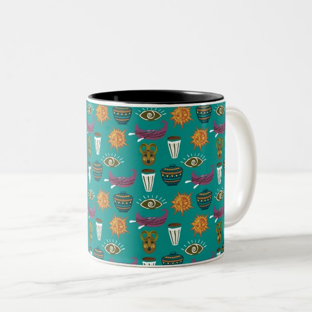 Caneca De Café Em Dois Tons Padrão Floral Bonito (Frente Esquerda)