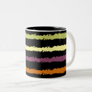 Caneca De Café Em Dois Tons Padrão Floral Colorido