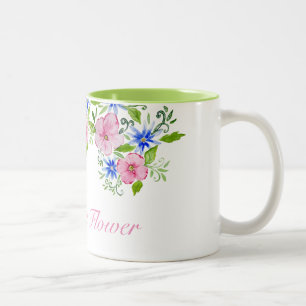 Caneca De Café Em Dois Tons Padrão floral de Elegance primavera