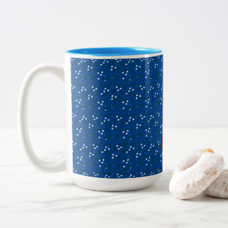 Caneca De Café Em Dois Tons Padrão Floral Elegante Russo