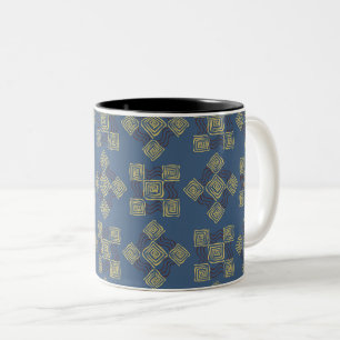 Caneca De Café Em Dois Tons Padrão Floral legal