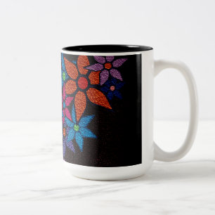 Caneca De Café Em Dois Tons Padrão Floral Trendy #7