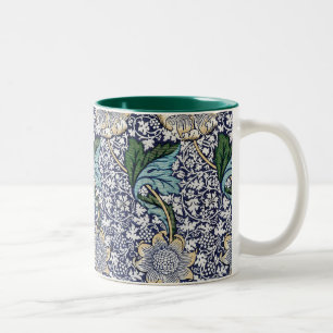Caneca De Café Em Dois Tons Padrão Floral - William Morris