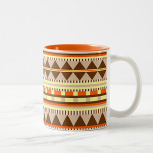 Caneca De Café Em Dois Tons Padrão geométrico