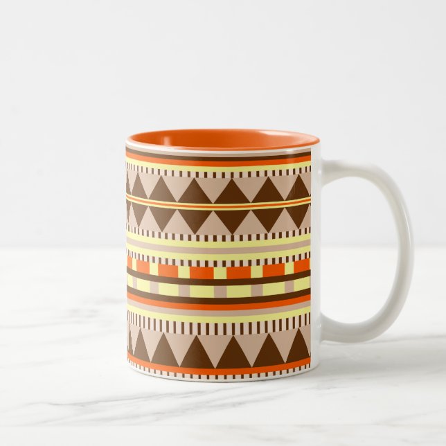 Caneca De Café Em Dois Tons Padrão geométrico (Direita)