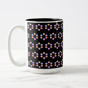 Caneca De Café Em Dois Tons Padrão Geométrico de Hexágono Multicolorido em Pre