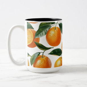 Caneca De Café Em Dois Tons Padrão Laranja