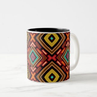 Caneca De Café Em Dois Tons Padrão Nativo Tribal Indígena