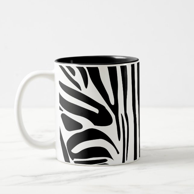 Caneca De Café Em Dois Tons Padrão zebra (Esquerda)
