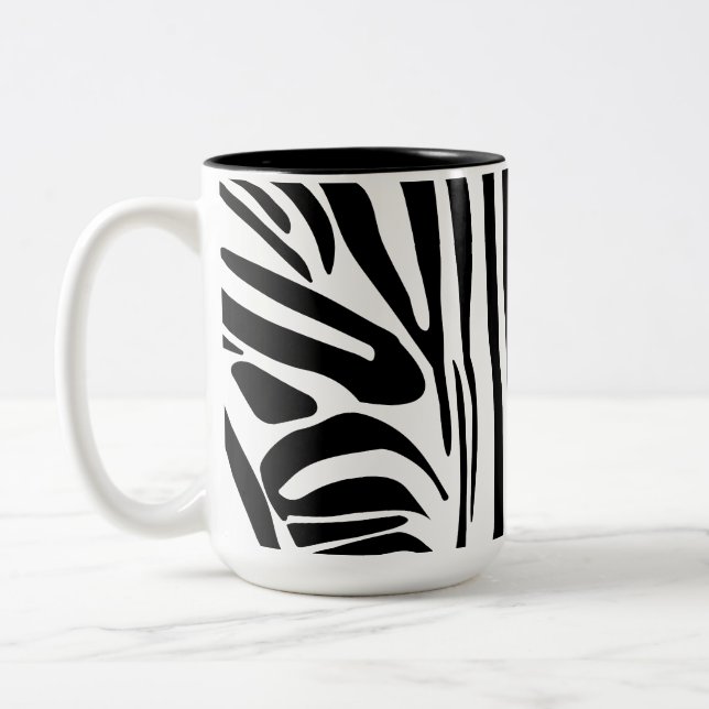 Caneca De Café Em Dois Tons Padrão zebra (Esquerda)