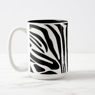 Caneca De Café Em Dois Tons Padrão Zebra