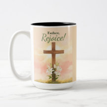 Padre Páscoa Alegrai-vos Cruz e Lírios Religioso