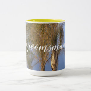 Caneca De Café Em Dois Tons Padrinho de casamento Palm Trees Casamento Mugs