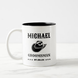 Caneca De Café Em Dois Tons Padrinhos de casamento Personalizados Clássicos do