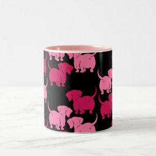 Caneca De Café Em Dois Tons Padrões de Cachorro Alemães