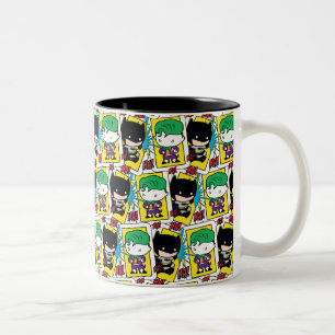 Caneca De Café Em Dois Tons Padrões de Cartão de Joker e Batman